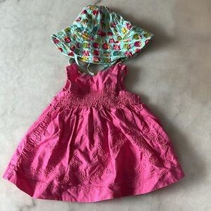 Oshkosh B'gosh Baby Girl Pink Bicycle Overalls Zutano Owls Hat Bundle 18 Months